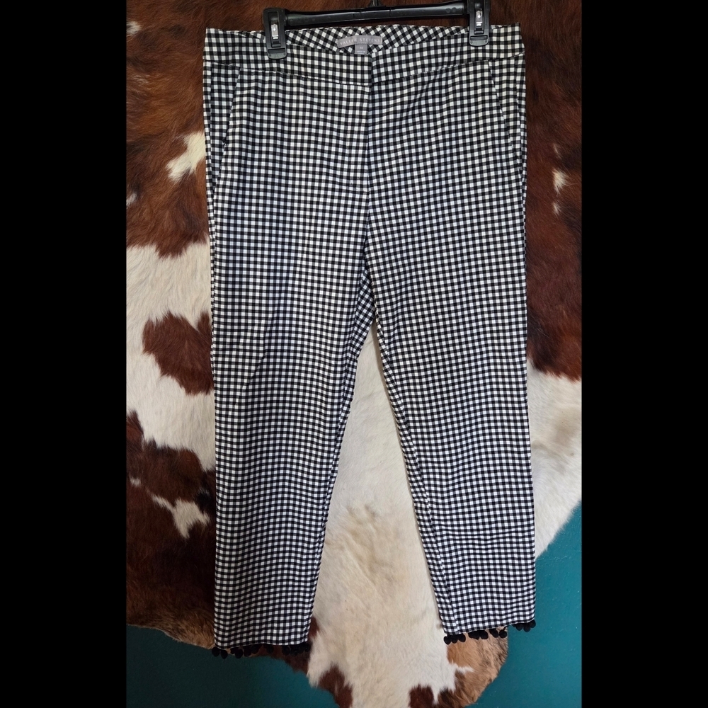 Valerie Stevens Black and White Checkered Pants Sz 14